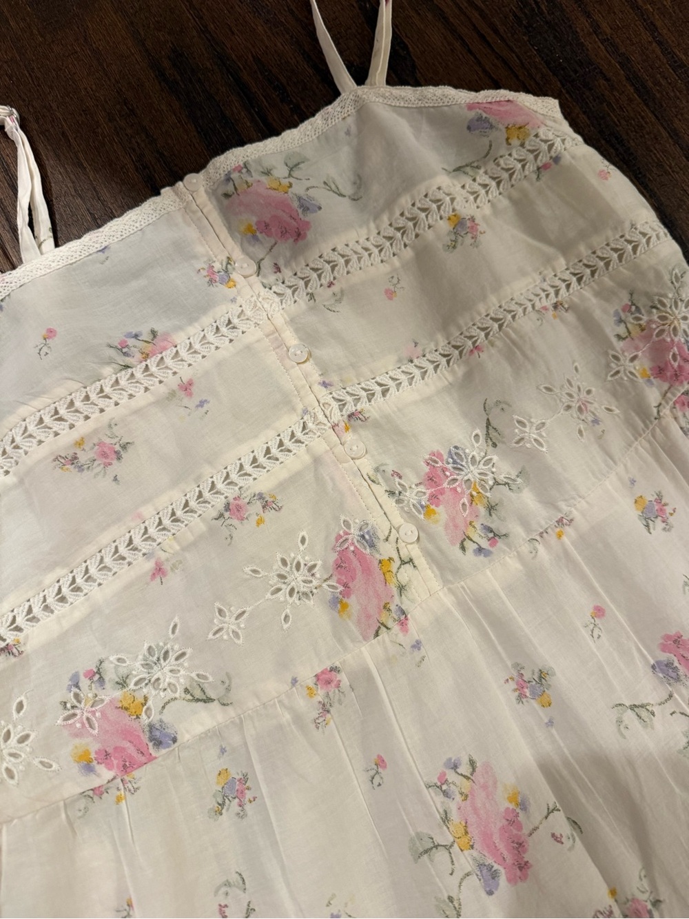 Universal Thread Cream Maxi Dress with Pink Floral Print size medium - Picture 4 of 7